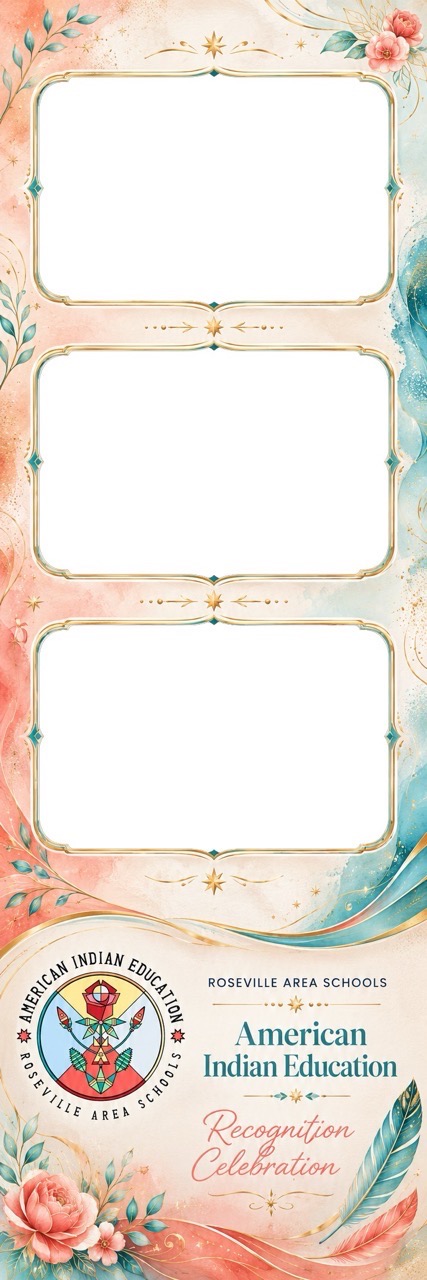 Watercolor floral American Indian Education recognition photo booth template